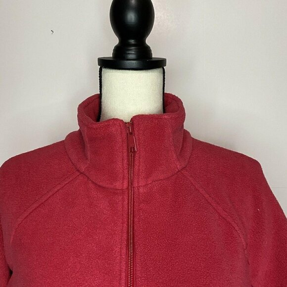 Columbia Full Zip Fleece Women’s Long Sleeve Jacket Medium Red EUC - Picture 2 of 6